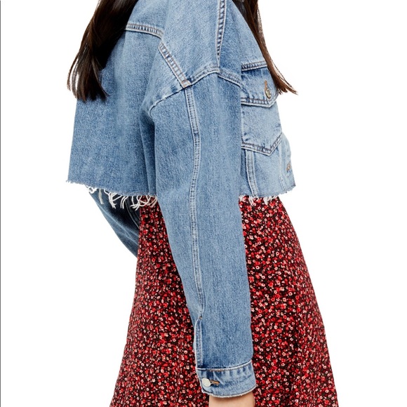 Denim Hacked Off Crop Jacket - Picture 3 of 4